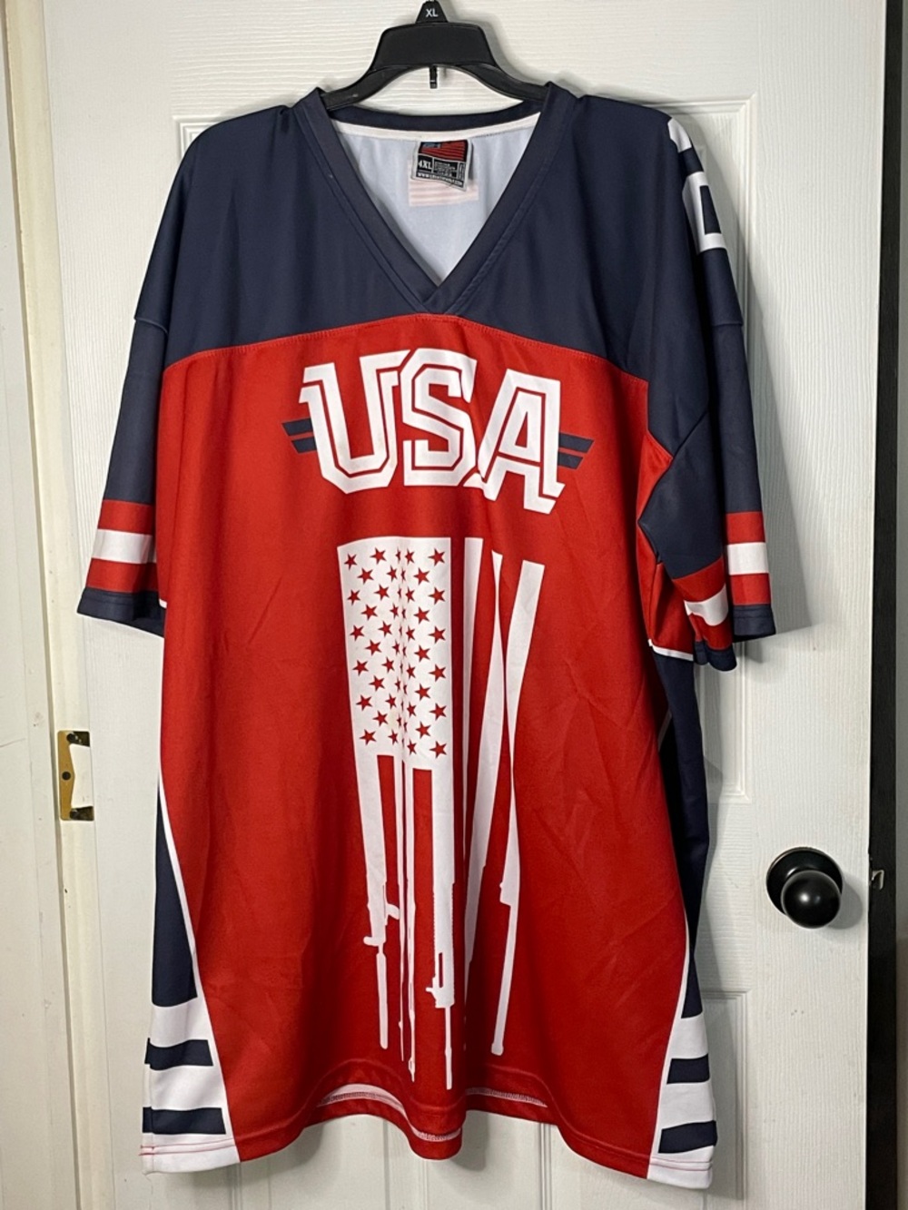 Men's Greater Half USA Red and Navy Graphic Jersey. Size 4XL
